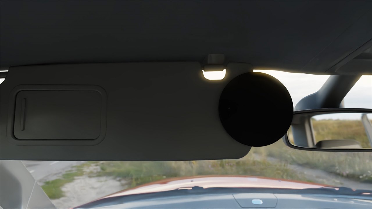 Visor Wing installed on a car sun visor